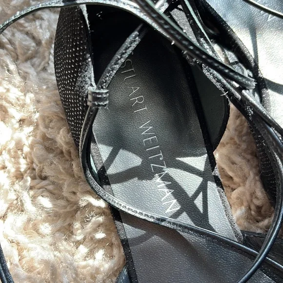 Stuart Weitzman Black Laceup Ballet Flats - Picture 3 of 7